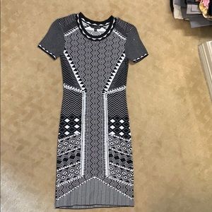 Black and white pattern body con dress